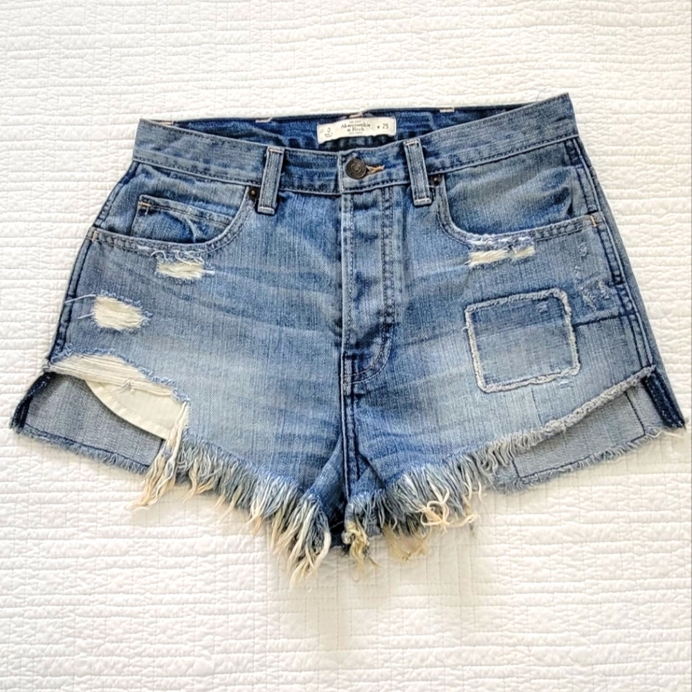 Abercrombie & Fitch Distressed Jean Shorts
